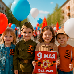 Дошкольники вышли на праздничный парад